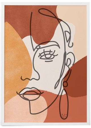 Abstract Face Poster With Frame Multicolour 30x40centimeter