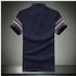 Fashion Summer New Men's Short Sleeved Polo Shirt T-shirt Mens Half Sleeve Fertilizer Size (Cowboy Blue)