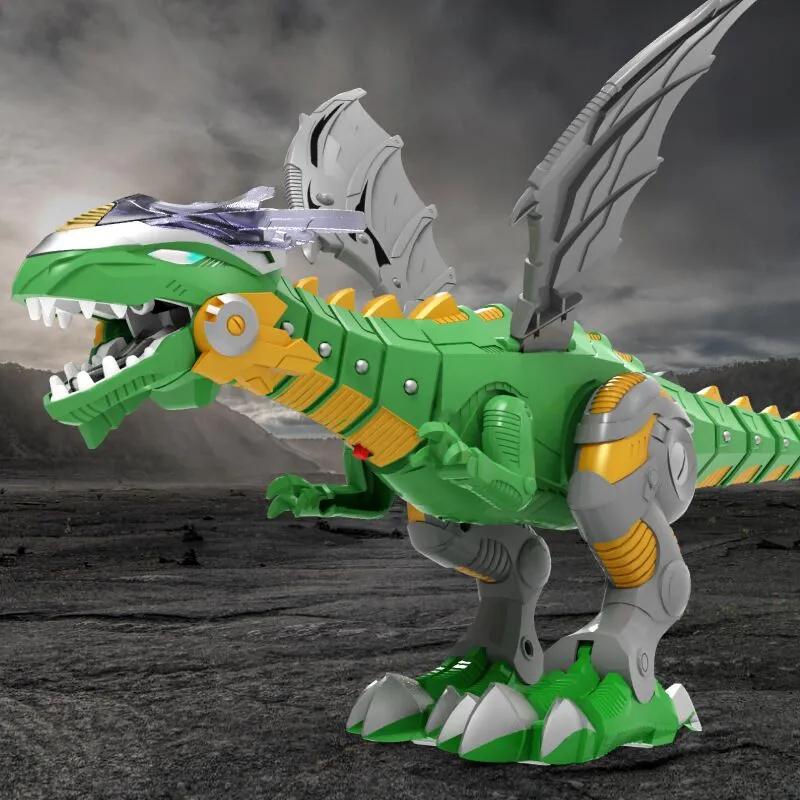 Electronic Walking Dragon Toy Fire Breathing Water Spray Animal Dinosaur Kids Christmas Gift Large Size Model New Wholesale!