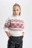 Defacto Girl New Year Themed Crew Neck Pullover