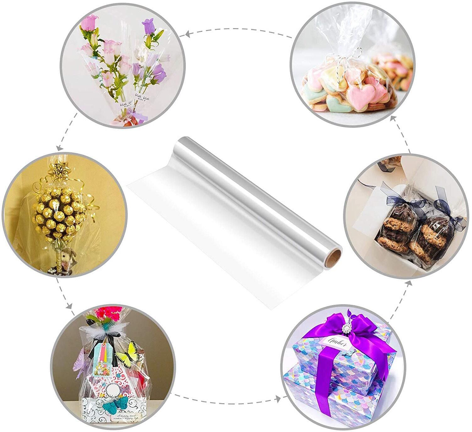 Lavish Transparent Cellophane Wrap Rolls Art Crafts Gift Food Wrap Thicker