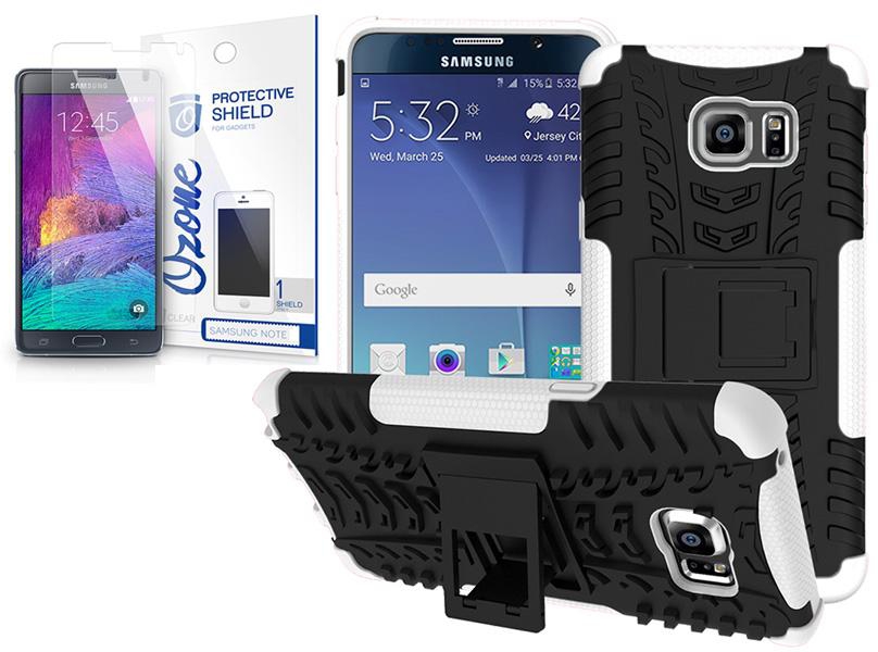 Ozone Heavy Duty Tough Rugged Hybrid Case Cover with Screen protector for Samsung Galaxy Note 5 White