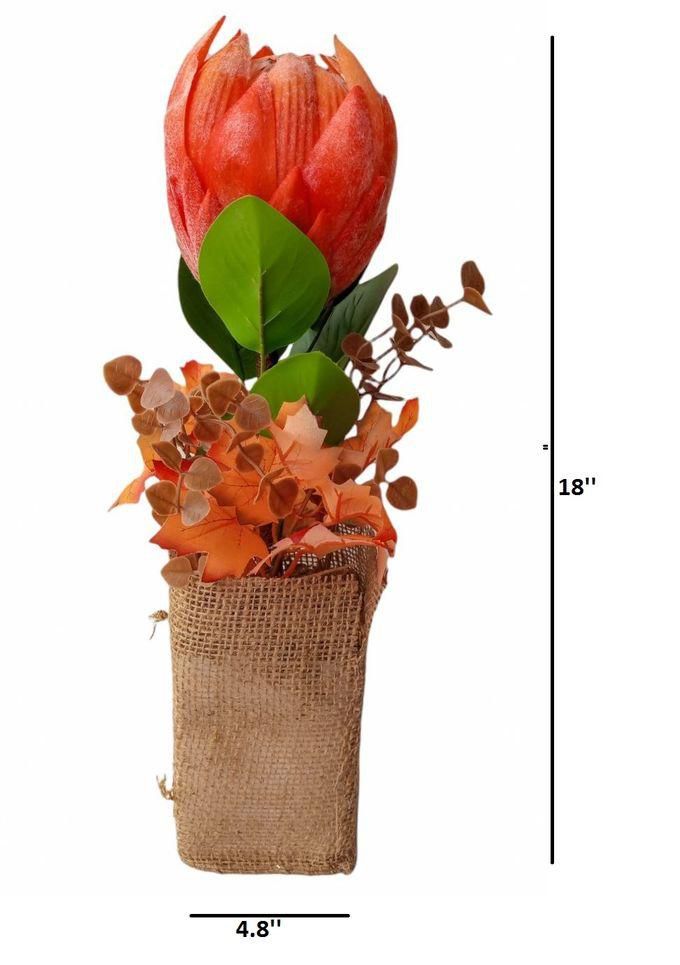 Beautiful Decorative Artificial Flower In Net Vase
