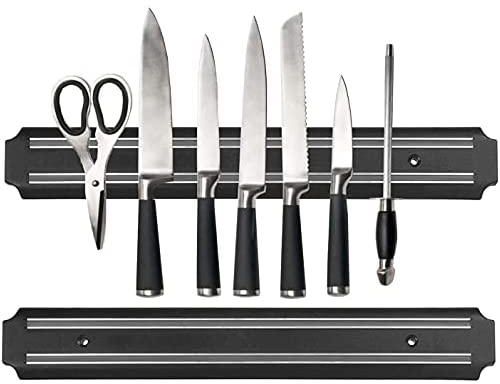 Ravido Pack Of 2 15Inch Magnetic Knife Holder For Wall Magnetic Knife Strip -Strong Powerful Knife Rack Storage Display Home Kitchen Organizer -Securely Hang Your Knives On a Multipurpose Kitchen Bar