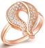 18k Rose Gold Plated Ring with Micro Pave Crystal Size 7