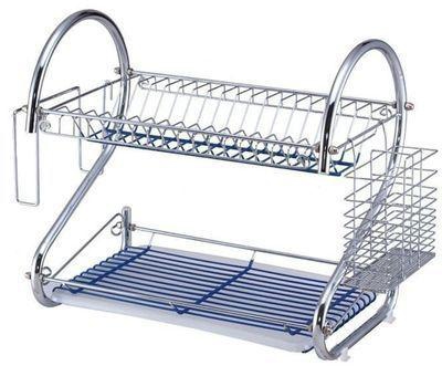 Stainless Steel Dish Drainer Plate Rack -- Chrome Plated