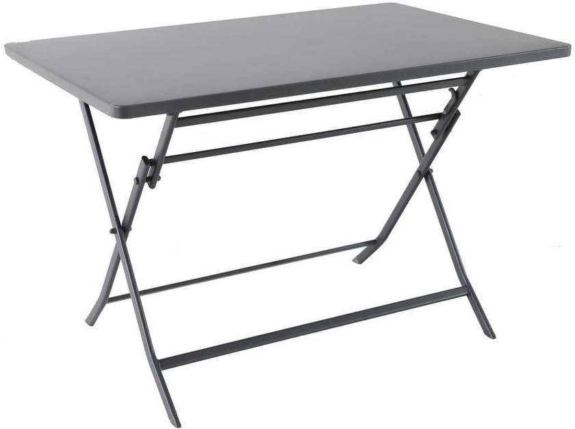 طاولة مستطيلة فولاذية قابلة للطي جرينسبورو (110 × 70 × 71 سم، جرافيت)