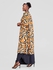 Vivo Situ Side Slit Midi Kimono - Mustard/Black Manda Print