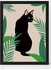Black Cat Illustration Art Poster With Frame Multicolour 50x40cm