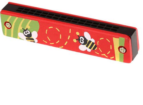 اهتزاز هارمونيكا 16 حفرة الأطفال آلة موسيقية تعليمية لعبة خشبية غطاء ملون مجان أداة ريح الريح