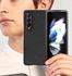 حافظة جلدية PU ممتازة متوافقة مع هاتف Galaxy Z Fold 3 (جلد ممتاز) حافظة شحن لاسلكية لهاتف Samsung Galaxy Z Fold 3 - المتجر التالي (أسود)