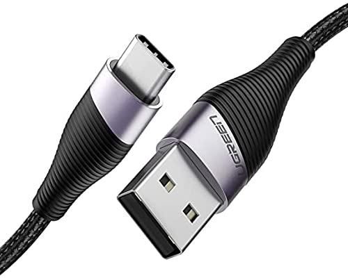 UGREEN USB C Cable 3A Fast Charging Cable Nylon Braided - 2M USB Type C Charger Compatible for Samsung S21 S20 S9 S8 Note 20/10 Huawei P30 P20 Lite Mate 20 Pro P20 LG G5 G6 Xiaomi Mi 11 Ultra A2 etc