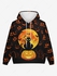 Gothic Halloween Pumpkin Cat Moon Print Drawstring Hoodie For Men - 6xl