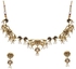 VOYLLA Apsara Lotus Motif Filigree Gold Plated Brass Jewellery Set, Onesize, Brass, No Gemstone