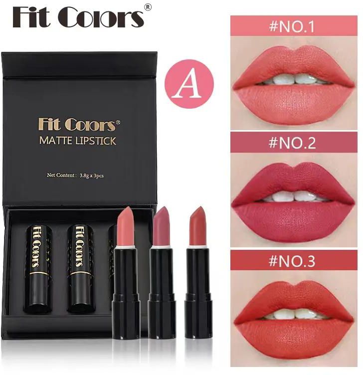 3 pcs Lipstick Red Gift Box Set with Mist Face Velvet for a Colorful and Non Staying Lip Color Lipstick Gifts for girlfriends
