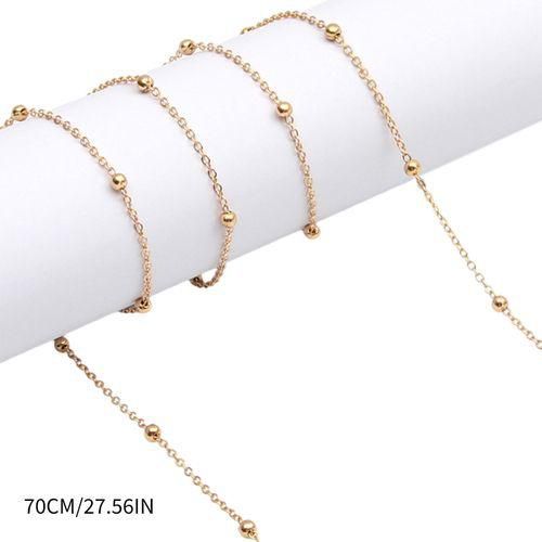 Generic Metal Eyeglass Chain Mask Lanyard Rope Cord Gold Chain With Bead