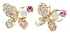 Eissely Hollow Luxury Bright Colorful Cystal Simulated Pearl Butterfly Earrings