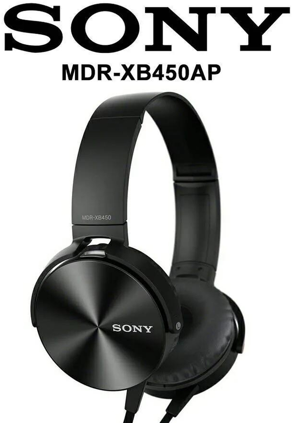 SONY MDR 450AP EXTRA BASS HEADPHONES - BLACK black black new mdrx black