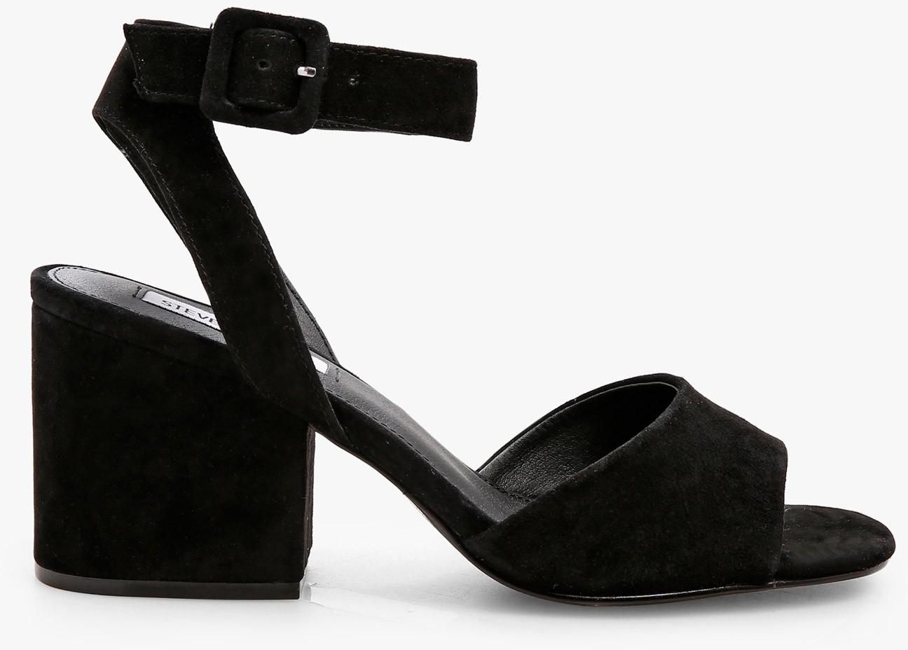 Black Debbie Mid-Heel Sandals