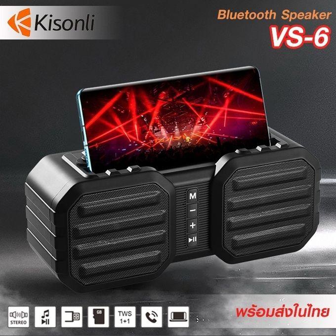 Kisonli VS6 Wireless Bluetooth USB, SD, FM Loud Speaker (Black)