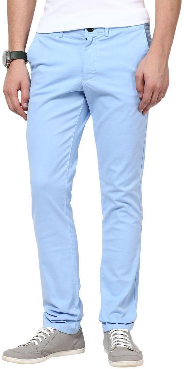 Web Norman 224 Regular Fit Chino Pants For Men - 30, Sky Blue