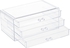 Uaejj Clear Acrylic Cosmetic Organizer Makeup Holder Display Jewelry Storage Case 4 Drawer For Lipstick Liner Brush Holder Black