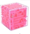 Children's Labyrinth 3D Cube Maze Ball Kids Toy, Pink Small