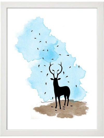 Reindeer Art Poster Frame Multicolour 30x40cm
