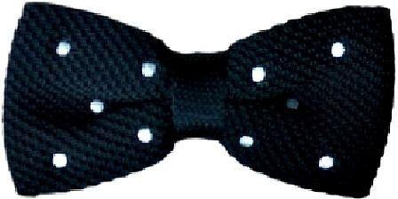 Polka Dot Knitted Bow Tie - Black/White