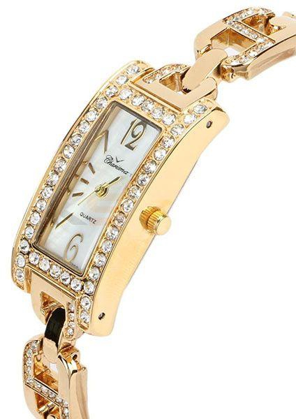 Charisma Women's White Dial and Gold Stainless Steel Band Watch (C6601)