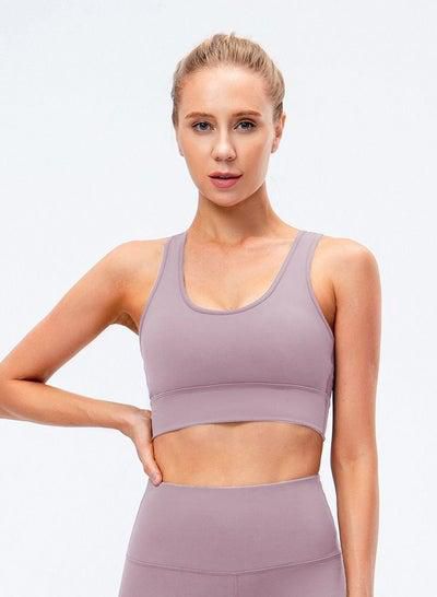 New nylon shock gathering running bra yoga vest