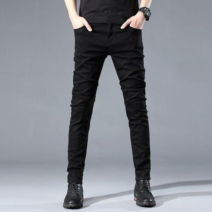 Men's Non Fade Plain Black Jeans
