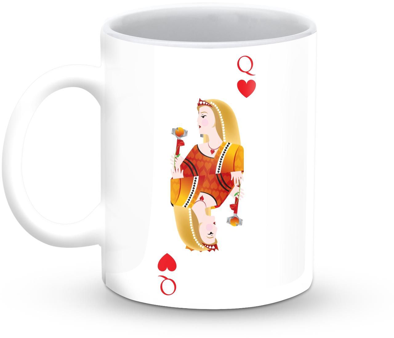 Stylizedd Mug - Premium 11oz Ceramic Designer Mug- Queen of Hearts