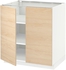 METOD Base cabinet with shelves/2 doors - white/Askersund light ash effect 80x60 cm