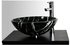 San George Design حوض حمام زجاج ديكور بدون خلاط- أسود