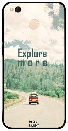 غطاء حماية واقٍ لهاتف شاومي ريدمي 4X نمط مطبوع بعبارة "Explore More"