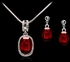 Mysmar White Gold Plated Red Crystal Jewelry Set [MM471]