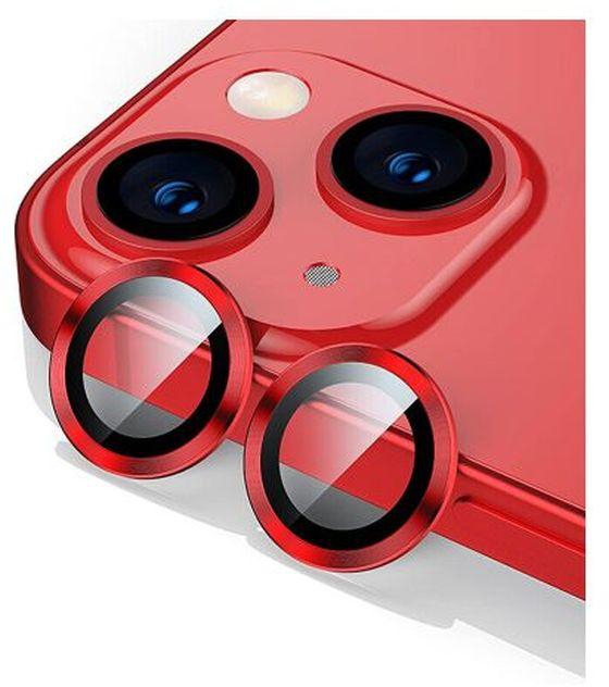 StraTG StraTG iPhone 14 / 14 Plus / 14 Max Separate Camera Lens Protectors - Premium Tempered Glass to Protect Your Camera Lenses - Red