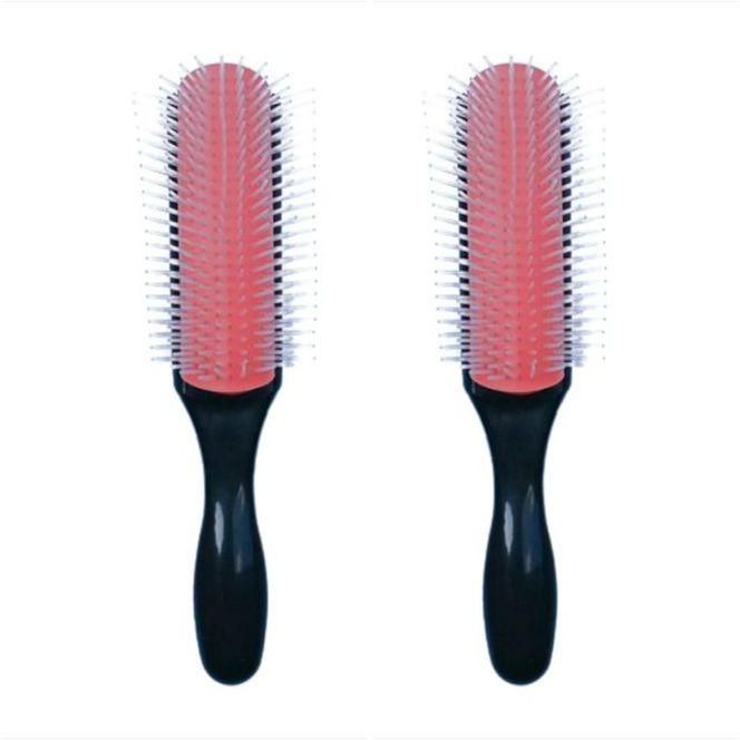 Curly Hair Brush - Black - Pink - 2 Pieces