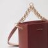 Textured Satchel Crossbody Bag with Chain Strap