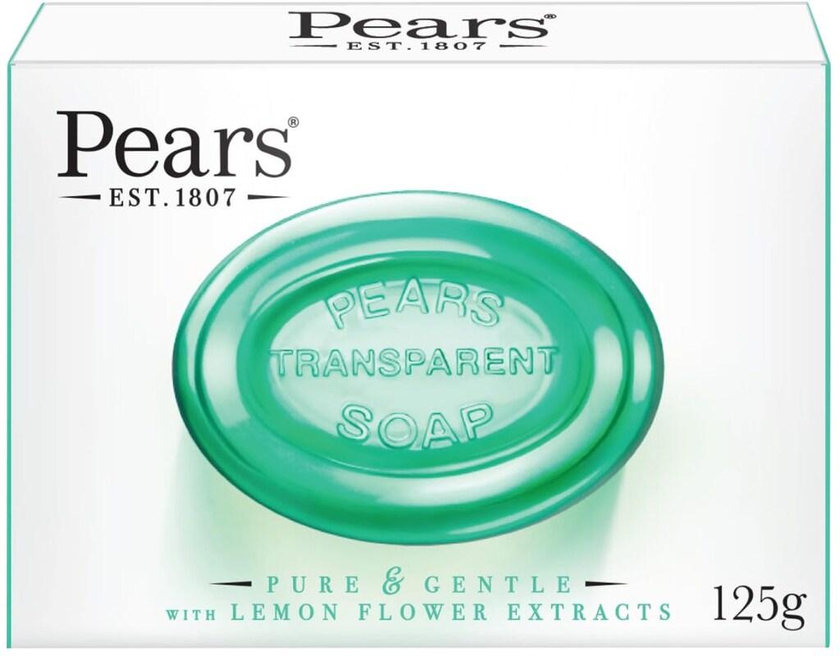 Pears Pure And Gentle With Lemon Flower Extracts Soap Bar 125g Green