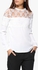 White Embroidered Yoke Top