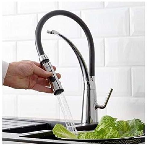 ALESKAR Kitchen mixer tap, with handspray, chrome-plated/black