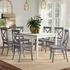 Dove Lacquered 6-Chair Dining Set, White/Grey - DR1080