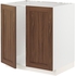 METOD Base cabinet for sink + 2 doors - white Enköping/brown walnut effect 80x60 cm