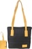Get Waterproof Hand Bag For Women, 30×25 cm - Black Yellow with best offers | Raneen.com