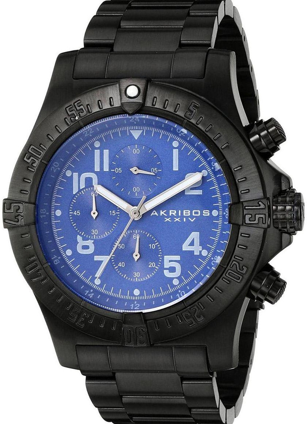 Akribos XXIV Conqueror Men's Blue Dial Stainless Steel Band Watch - AK711BU