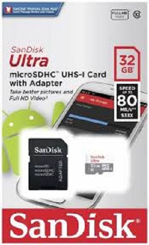 SanDisk Ultra 32GB Micro SD Memory Card 80MB/s A1 Class 10 High Quality