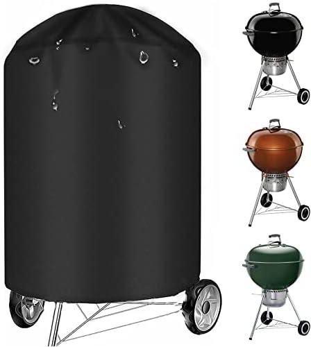 Grill Cover 28 inch, BBQ Grill Cover Black, Waterproof BBQ Gas Grill Cover, Heavy Duty & Waterproof Covers for Weber 22 Inch Master Touch Charcoal Grill, Original Kettle Grill