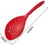 Scoop Colander Strainer Spoon, Slotted Spoon for Cooking, Heat Resistant Kitchen Cooking Utensils, Kitchen Spoon Strainer with Handle, mobzio Water Leaking Shovel Colander for Cooking (Large, Red)